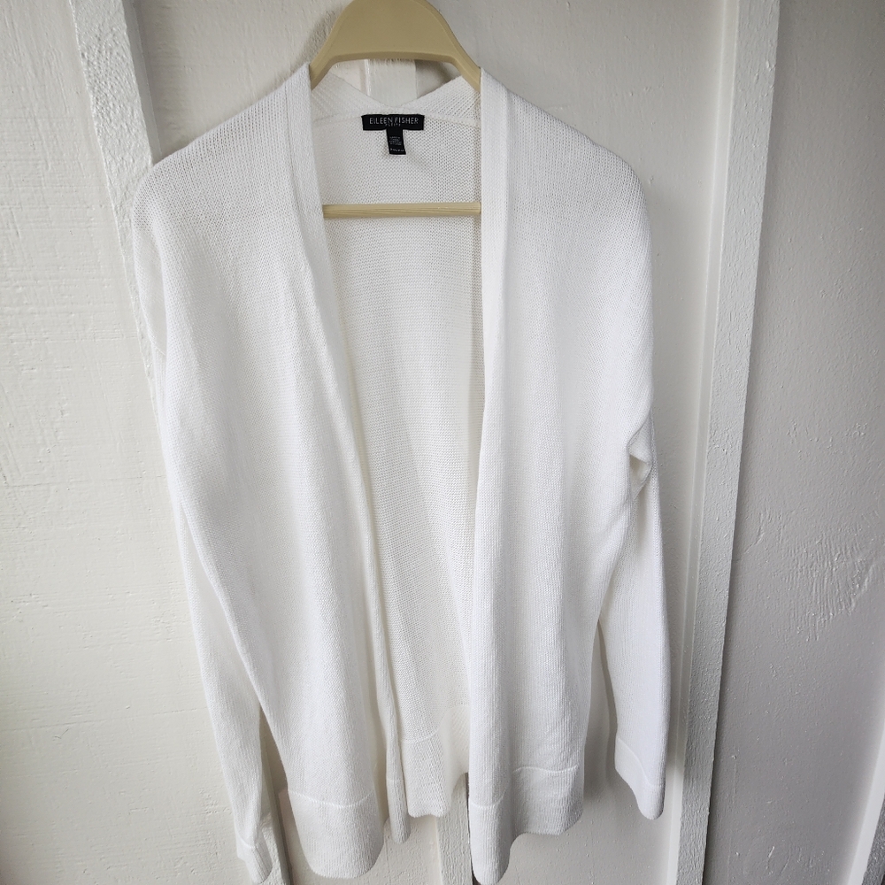 Organic Linen Cotton Long Cardigan Boxy Fit Long Length Size Medium P